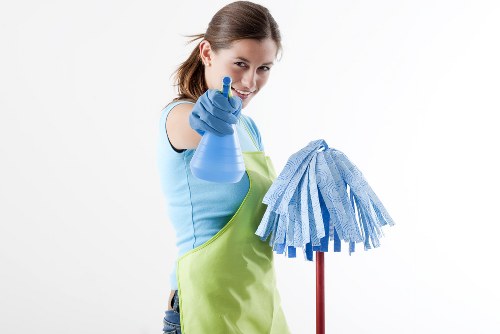 Commercial cleaning team working in a Pimlico office building
