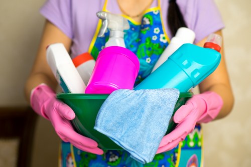 Cleaner reviewing a service complaint form