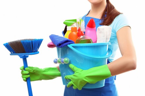 Cleaner moving equipment safely across a work area