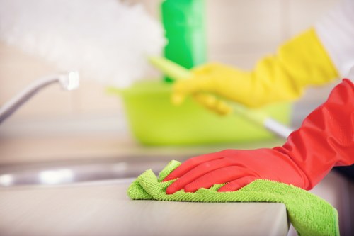 Professional cleaners maintaining a Pimlico commercial property